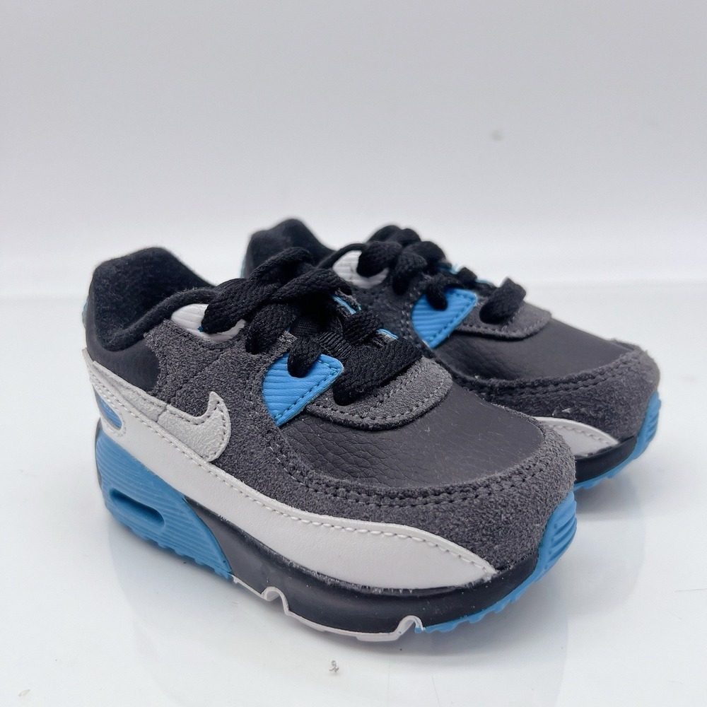 Nike Air Max 90 CD6868 005 TD Toddler Sneakers Black Leather Size US 4C